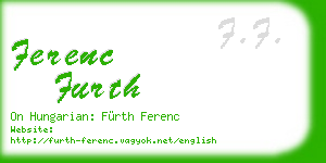 ferenc furth business card