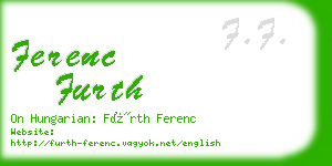 ferenc furth business card